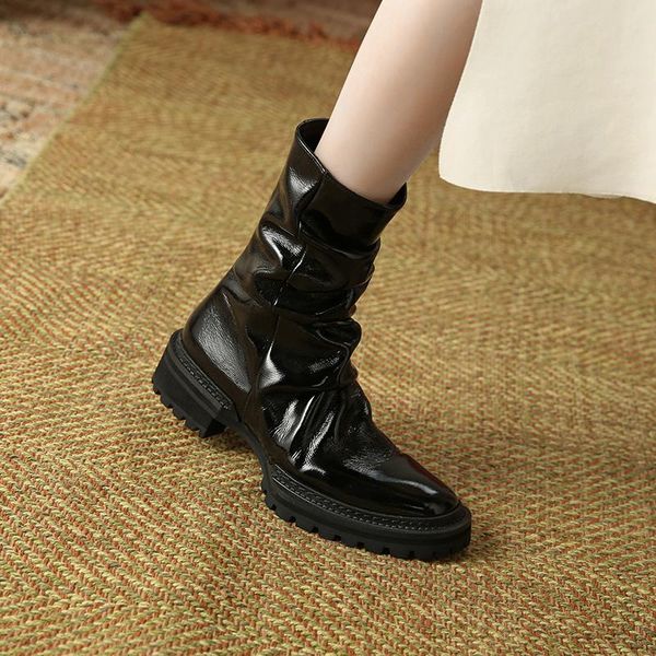 boots women shoes winter ankle for womens platform heels chunky pleated, Black
boots women shoes winter ankle for womens platform heels chunky pleated, Black