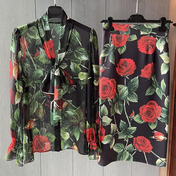 skirts women's half skirt vintage rose printed holiday party bowknot shirt silk ladies suit summer autumn 2021, Black
skirts women's half skirt vintage rose printed holiday party bowknot shirt silk ladies suit summer autumn 2021, Black