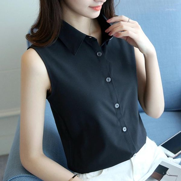 s-4xl women's chiffon shirt summer 2021 elegant black white sleeveless loose formal work tees blouse female blouses & shirts
s-4xl women's chiffon shirt summer 2021 elegant black white sleeveless loose formal work tees blouse female blouses & shirts