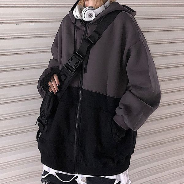 2021 new autumn all-match harajuku style dark black contrast stitching loose plus fleece hooded sweatshirt thick coat 6z1v
2021 new autumn all-match harajuku style dark black contrast stitching loose plus fleece hooded sweatshirt thick coat 6z1v