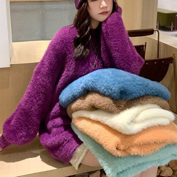 women's sweaters mink cashmere knitted sweater women o-neck long sleeve loose casual autumn winter jumpers pullovers woollen soft vinta, White;black
women's sweaters mink cashmere knitted sweater women o-neck long sleeve loose casual autumn winter jumpers pullovers woollen soft vinta, White;black