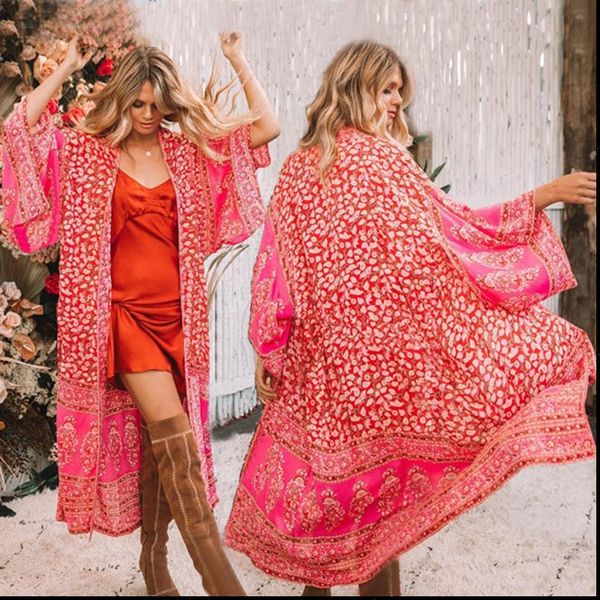 women boho beach summer holiday kimono cardigan loose long harajuku hipster blouse floral playa travel vacation blusa feminina, White
women boho beach summer holiday kimono cardigan loose long harajuku hipster blouse floral playa travel vacation blusa feminina, White