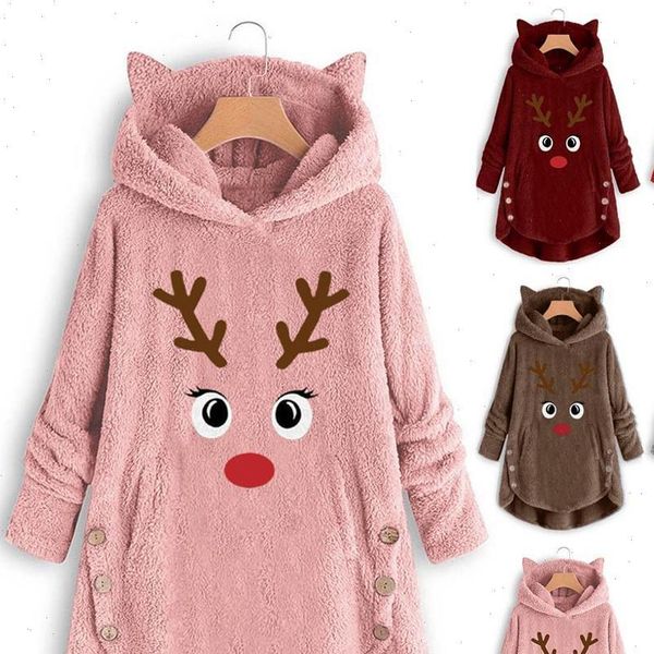 2021 fashion women printed cat ears hooded large size long sleeve button sweater warm pullover christmas casual sweaters, White;black
2021 fashion women printed cat ears hooded large size long sleeve button sweater warm pullover christmas casual sweaters, White;black