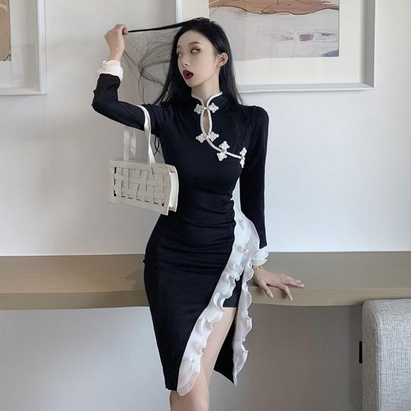 ethnic clothing long sleeve dress in the spring of 2021 temperament show thin daily improved qipao girl, Red
ethnic clothing long sleeve dress in the spring of 2021 temperament show thin daily improved qipao girl, Red