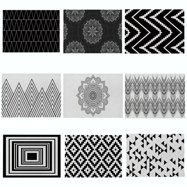 mats & pads 1 pcs black white geometric printed kitchen placemat dining table mat cotton linen cup 42*32cm home decor
mats & pads 1 pcs black white geometric printed kitchen placemat dining table mat cotton linen cup 42*32cm home decor