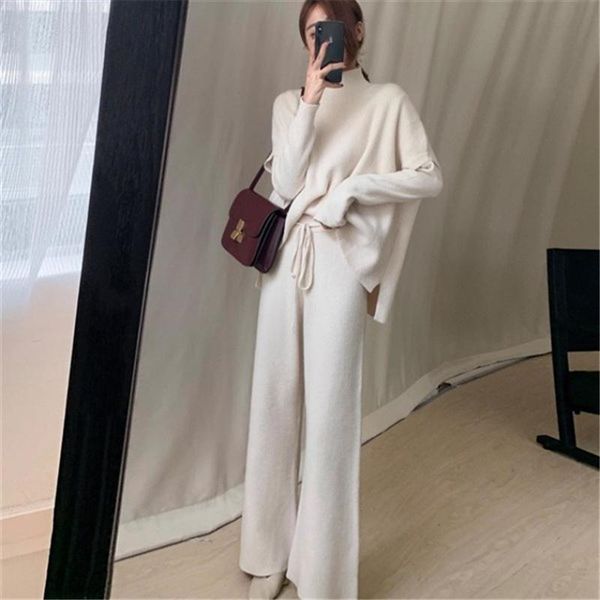 women's two piece pants women 3 sets knitted sweater ensemble femme knit pullovers and wide leg autumn winter office lady set elegant, White
women's two piece pants women 3 sets knitted sweater ensemble femme knit pullovers and wide leg autumn winter office lady set elegant, White