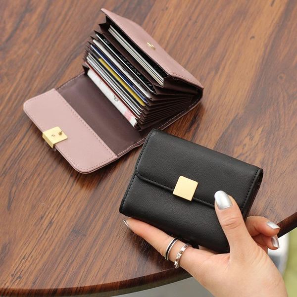 card holders women's multi-card bit cute leather bag ladies simple clip small organ wallet holder, Brown;gray
card holders women's multi-card bit cute leather bag ladies simple clip small organ wallet holder, Brown;gray