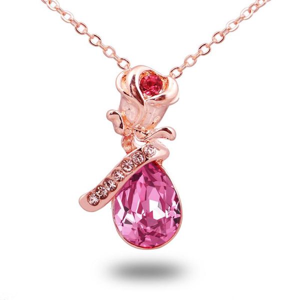pendant necklaces exquisite fashion rose diamond necklace gift to mother and girlfriend, Silver
pendant necklaces exquisite fashion rose diamond necklace gift to mother and girlfriend, Silver
