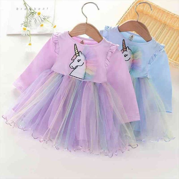 girls unicorn party spring girl dress long sleeve rainbow mesh stitched princess, Red;yellow
girls unicorn party spring girl dress long sleeve rainbow mesh stitched princess, Red;yellow