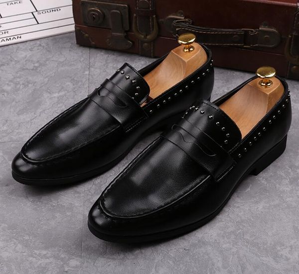 dress shoes fashion men pointed rivet leather evening party wedding daily office punk chaussures hommes, Black
dress shoes fashion men pointed rivet leather evening party wedding daily office punk chaussures hommes, Black