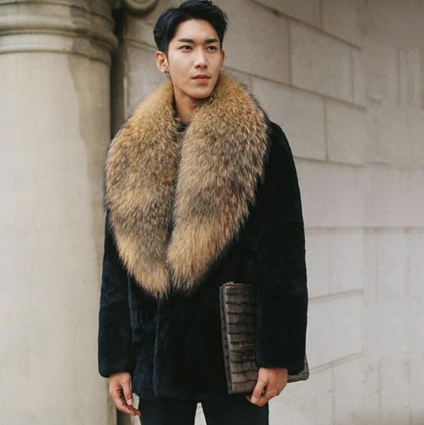 men's fur & faux autumn big collar mink leather jacket mens winter thicken warm coat men loose jackets fashion b187, Black
men's fur & faux autumn big collar mink leather jacket mens winter thicken warm coat men loose jackets fashion b187, Black