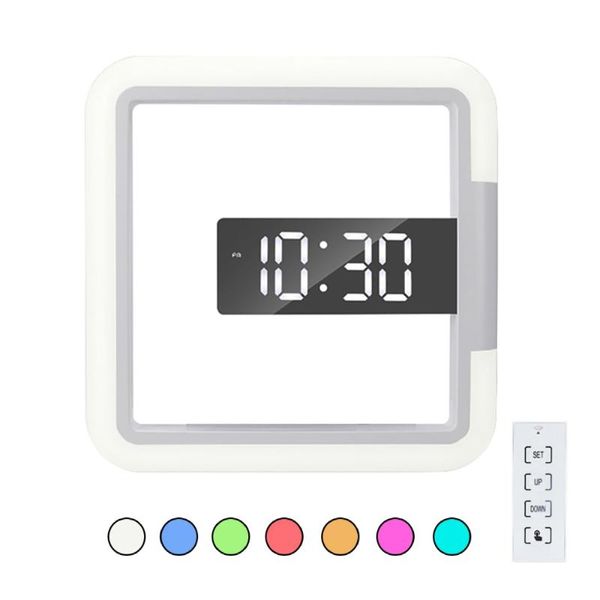 wall clocks 7 colors square remote control clock led digital temperature night light for living room decoration
wall clocks 7 colors square remote control clock led digital temperature night light for living room decoration
