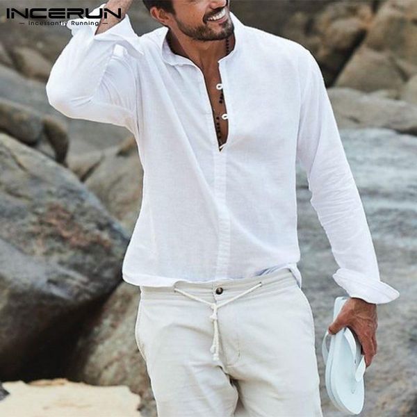 men's casual shirts men shirt brand solid color stand collar 2021 long sleeve fashion camisa masculina streetwear cotton incerun s-5xl, White;black
men's casual shirts men shirt brand solid color stand collar 2021 long sleeve fashion camisa masculina streetwear cotton incerun s-5xl, White;black