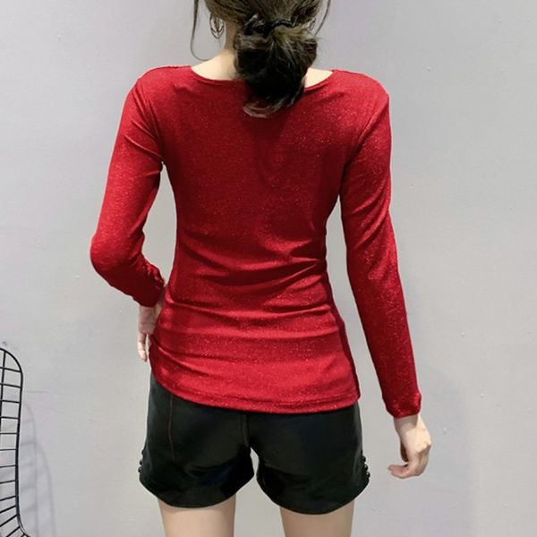 2021 new autumn winter korean style t-shirt fashion shiny diamonds drape women ropa mujer pullover shirt cotton tees t08414l kxz2, White
2021 new autumn winter korean style t-shirt fashion shiny diamonds drape women ropa mujer pullover shirt cotton tees t08414l kxz2, White