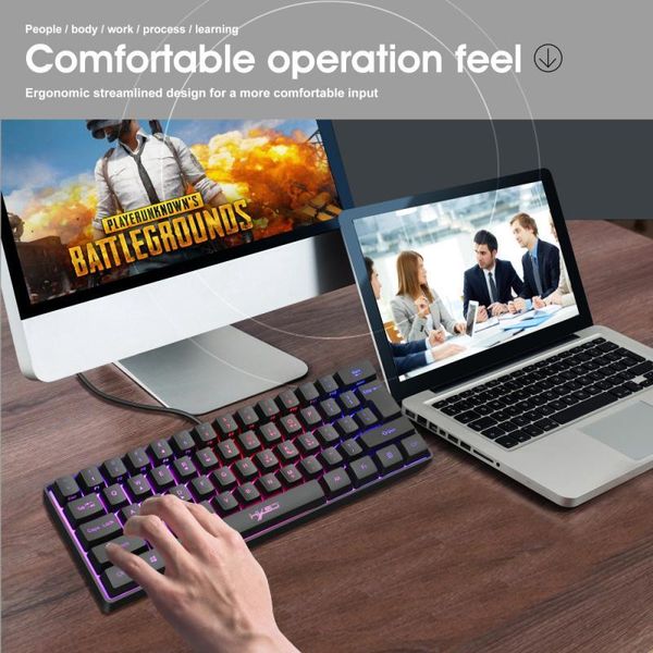 gaming mechanical keyboard 61-key mini usb wired rgb backlight keyboard multiple shortcut key combinations for game laptop
gaming mechanical keyboard 61-key mini usb wired rgb backlight keyboard multiple shortcut key combinations for game laptop
