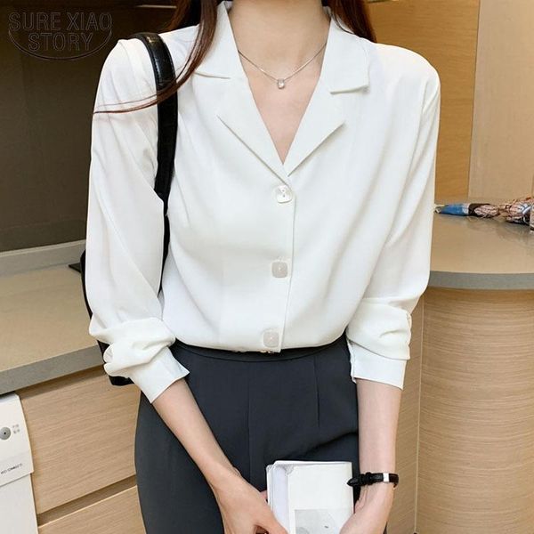 women's blouses & shirts 2021 spring fashion long sleeve office lady korean suit loose solid female button elegant blouse 11873, White
women's blouses & shirts 2021 spring fashion long sleeve office lady korean suit loose solid female button elegant blouse 11873, White