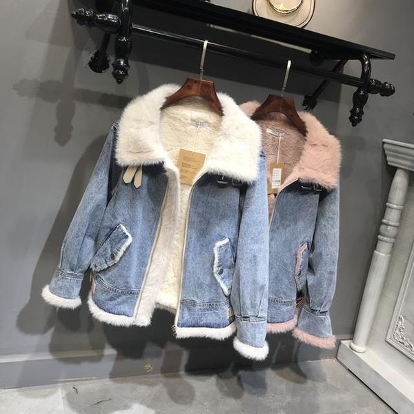 women's jackets lamb flocking jean jacket female winter and thickening han edition bf loose wind denim cotton-padded, Black;brown
women's jackets lamb flocking jean jacket female winter and thickening han edition bf loose wind denim cotton-padded, Black;brown