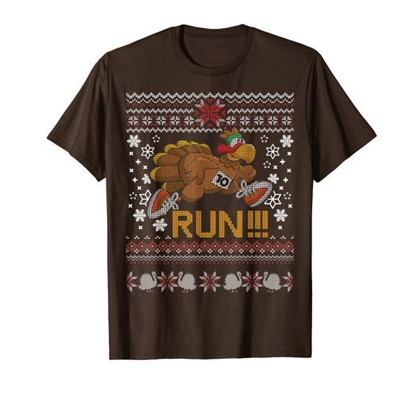Turkey Pilgrim Trot Run 5k Humor Ugly Thanksgiving Sweater T-Shirt, Mainly pictures