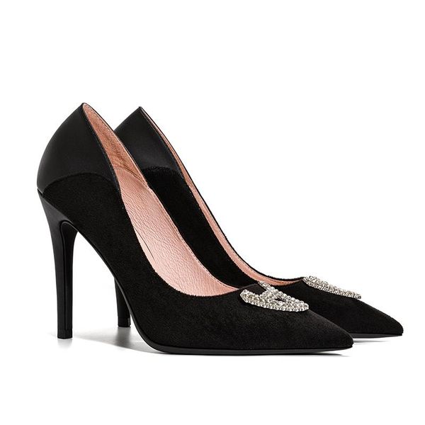 dress shoes spring stiletto pointed toe color matching large size small all-match single rhinestone party women's, Black
dress shoes spring stiletto pointed toe color matching large size small all-match single rhinestone party women's, Black