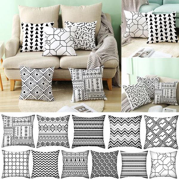 pillow case monochrome cushion cover black and white print throw pillowcase home bed sofa decoration 1pcs 
pillow case monochrome cushion cover black and white print throw pillowcase home bed sofa decoration 1pcs