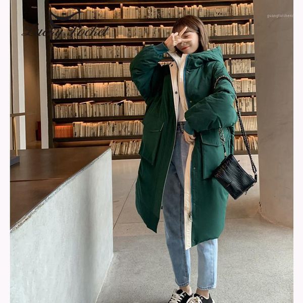 women winter fashion casual hit color long hooded parkas female elegant outerwear ladies thick warm coats ml611 women's down &, Black
women winter fashion casual hit color long hooded parkas female elegant outerwear ladies thick warm coats ml611 women's down &, Black