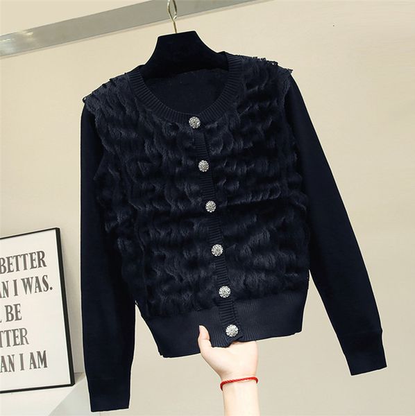 korean style woman 2021 fall down with frilly lace cardigan jacket diamond jumper button zb9z, White;black
korean style woman 2021 fall down with frilly lace cardigan jacket diamond jumper button zb9z, White;black