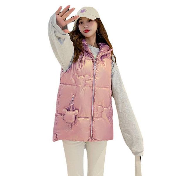 women's vests female elegance down cotton vest coat women 2021 korean lady fashion hooded waist light warm waistcoat jacket ok907, Black;white
women's vests female elegance down cotton vest coat women 2021 korean lady fashion hooded waist light warm waistcoat jacket ok907, Black;white