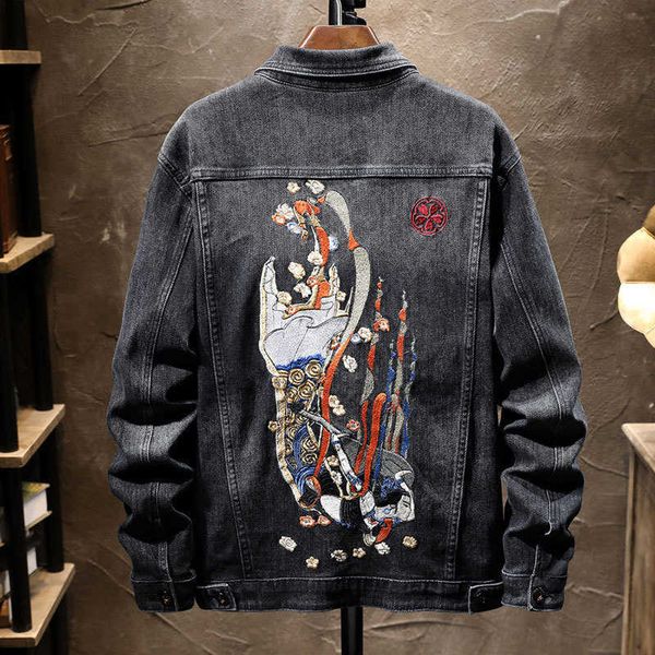men's jackets jackets chinese style men vintage characters embroidered black denim male streetwear casual slim hip hop jacket coat 69ks, Black;brown
men's jackets jackets chinese style men vintage characters embroidered black denim male streetwear casual slim hip hop jacket coat 69ks, Black;brown