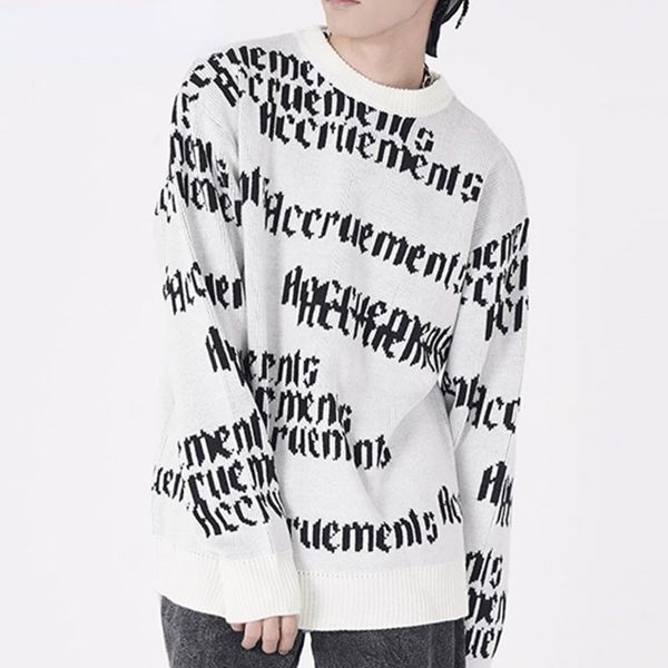 men's sweaters favre streetwear harajuku men pullover women letter print knitted fashion casual hip hop knitwear, White;black
men's sweaters favre streetwear harajuku men pullover women letter print knitted fashion casual hip hop knitwear, White;black