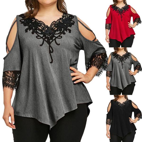 women's t-shirt womail women summer fashion large size lace off shoulder short sleeve casual daily 2021 f6, White
women's t-shirt womail women summer fashion large size lace off shoulder short sleeve casual daily 2021 f6, White