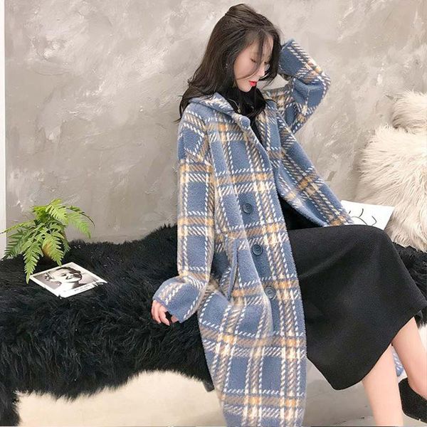women's wool & blends women plaid 2021 spring winter cardigans long sleeve v-neck loose casual, Black
women's wool & blends women plaid 2021 spring winter cardigans long sleeve v-neck loose casual, Black