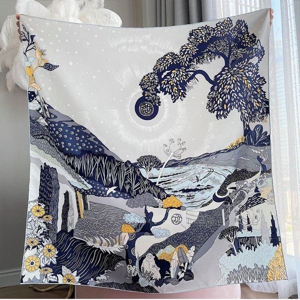 scarves french style 100% silk scarf shawl women square hijab head 35"x35", Blue;gray
scarves french style 100% silk scarf shawl women square hijab head 35"x35", Blue;gray