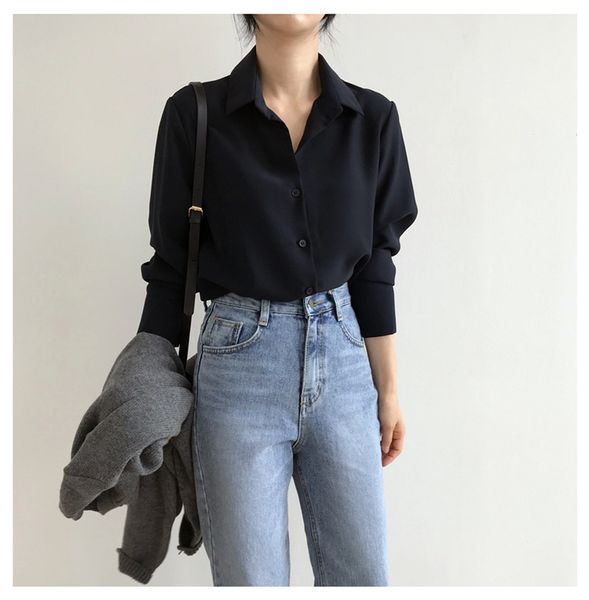 new womens shirt classic chiffon blouse female plus size loose long sleeve shirts lady simple style clothes blusas 6830 50, Black;green
new womens shirt classic chiffon blouse female plus size loose long sleeve shirts lady simple style clothes blusas 6830 50, Black;green