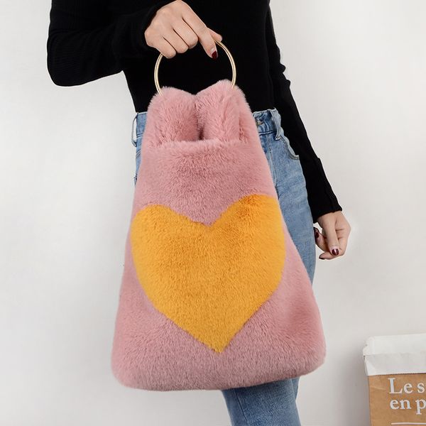 faux rabbit fur women handbags luxury designer winter tote bag heart pattern bolso zd2025
faux rabbit fur women handbags luxury designer winter tote bag heart pattern bolso zd2025