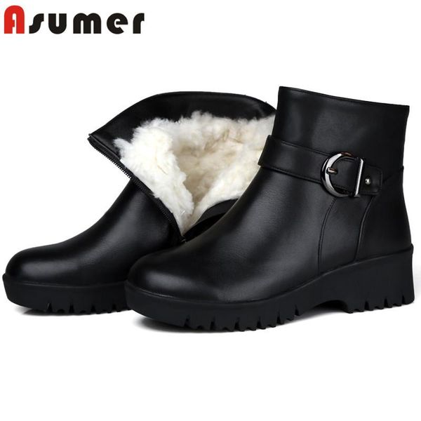 boots asumer 2021 full genuine leather shoes women ankle waterproof non-slip comfortable casual woman snow, Black
boots asumer 2021 full genuine leather shoes women ankle waterproof non-slip comfortable casual woman snow, Black