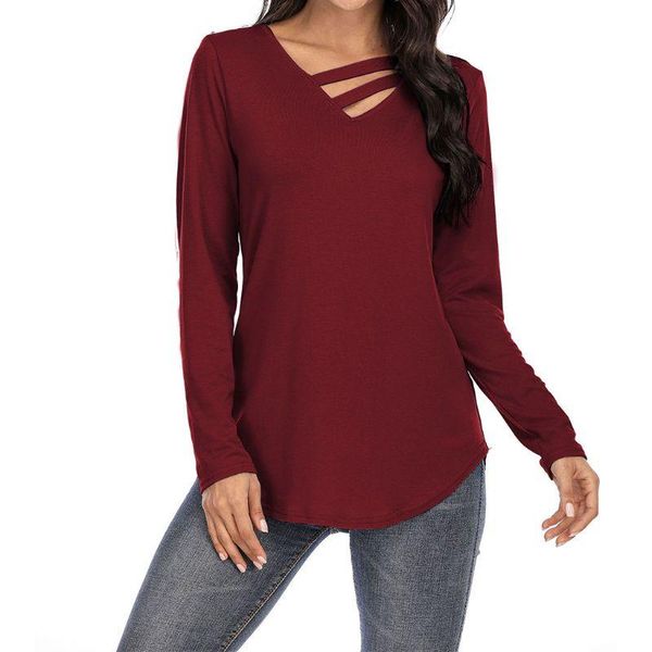 women's t-shirt women long sleeve v-neck casual loose pullover s-2xl, White
women's t-shirt women long sleeve v-neck casual loose pullover s-2xl, White