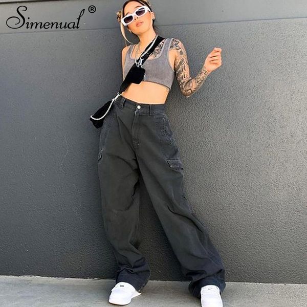 simenual pocket streetwear denim baggy jeans for women high waist loose black straight trousers urban style vintage 2021 pants, Blue
simenual pocket streetwear denim baggy jeans for women high waist loose black straight trousers urban style vintage 2021 pants, Blue