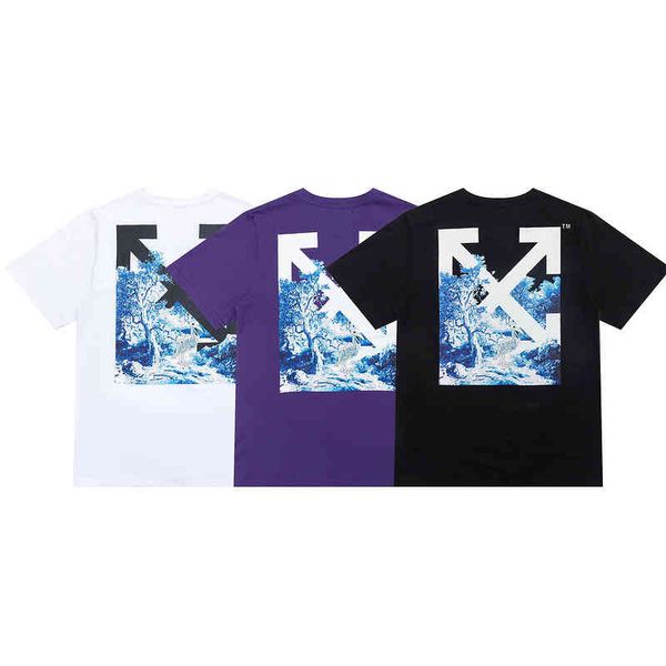 off bone chao bird's brand shell forest print short sleeve t-shirt ow european loose men's and women's bottom shirt, White;black
off bone chao bird's brand shell forest print short sleeve t-shirt ow european loose men's and women's bottom shirt, White;black