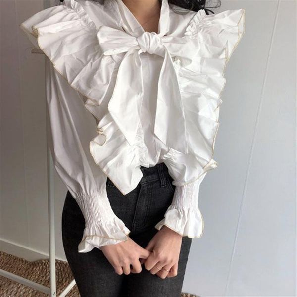 women's blouses & shirts womens and korean chemise femme elegant long sleeve ruffles white ol shirt lady lace-up bow blusa feminina cl
women's blouses & shirts womens and korean chemise femme elegant long sleeve ruffles white ol shirt lady lace-up bow blusa feminina cl