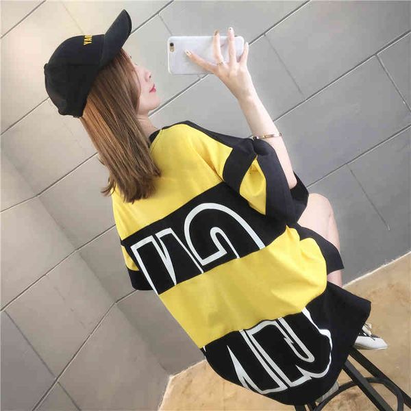 women's t-shirt cotton t-shirt, long-shirt, black and white color, cotton, harajuku style, urban, feminine, korean loose, summer, #0673
women's t-shirt cotton t-shirt, long-shirt, black and white color, cotton, harajuku style, urban, feminine, korean loose, summer, #0673