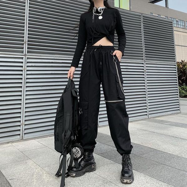 gothique cargo pants women punk chain gothic harajuku black trousers korean fashion high waist pants hollow out design, Black;white
gothique cargo pants women punk chain gothic harajuku black trousers korean fashion high waist pants hollow out design, Black;white