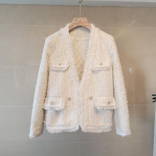 women's wool & blends autumn winter french style temperament v-neck long sleeve jacket fashion ladies tassel fringed tweed coat clothin, Black
women's wool & blends autumn winter french style temperament v-neck long sleeve jacket fashion ladies tassel fringed tweed coat clothin, Black