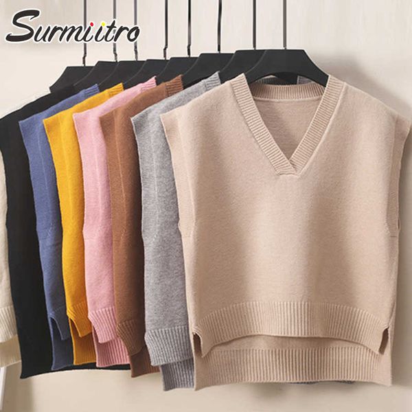 surmiitro soft super spring autumn loose knitted sweater vest women sleeveless waistcoat korean style female knitwear 210712, White
surmiitro soft super spring autumn loose knitted sweater vest women sleeveless waistcoat korean style female knitwear 210712, White