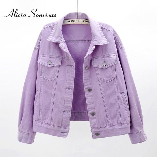women's jackets 2021 women yellow denim jacket spring autumn long-sleeved jeans coat pink purple streetwear fashion black as1012, Black;brown
women's jackets 2021 women yellow denim jacket spring autumn long-sleeved jeans coat pink purple streetwear fashion black as1012, Black;brown