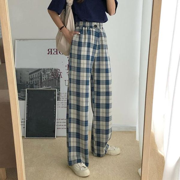 women's pants & capris autumn korean high-waisted retro plaid straight thin broad-legged mopping 100 casual women, Black;white
women's pants & capris autumn korean high-waisted retro plaid straight thin broad-legged mopping 100 casual women, Black;white