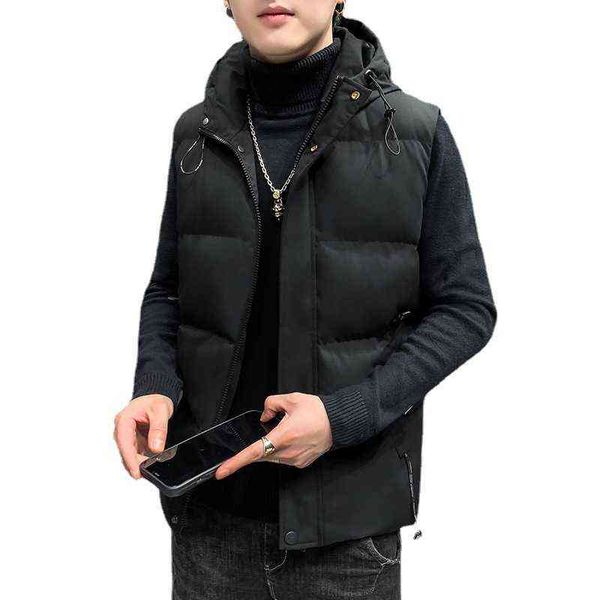 large men's vest autumn and winter stand collar hooded sleevel cotton padded clothes korean, Black;brown
large men's vest autumn and winter stand collar hooded sleevel cotton padded clothes korean, Black;brown