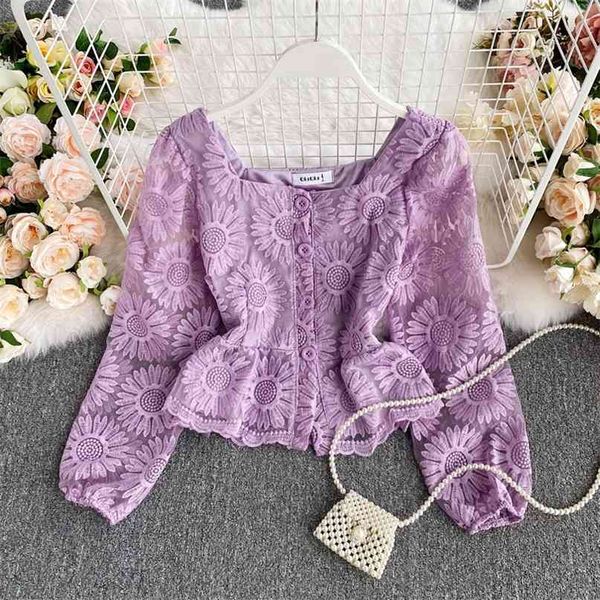 women fashion embroidery flower square neck long-sleeved lace shirt sprint autumn high-waist thin blouse r199 210527, White
women fashion embroidery flower square neck long-sleeved lace shirt sprint autumn high-waist thin blouse r199 210527, White