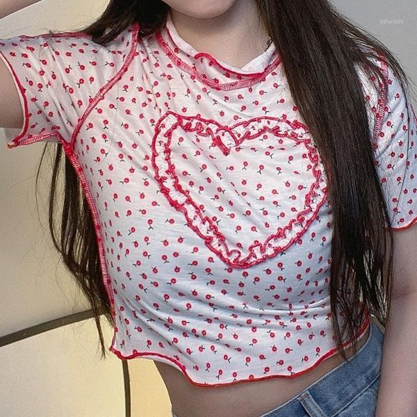sweet heart crop y2k floral print tshirt harajuka pullover cute frill tee 90s mujer sweatwear summer 2021 women's t-shirt, White
sweet heart crop y2k floral print tshirt harajuka pullover cute frill tee 90s mujer sweatwear summer 2021 women's t-shirt, White