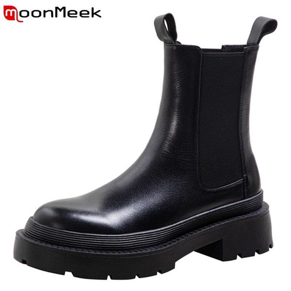 boots moonmeek 2022 arrival ankle fashion women winter elastic band ladies shoes simple genuine leather, Black
boots moonmeek 2022 arrival ankle fashion women winter elastic band ladies shoes simple genuine leather, Black