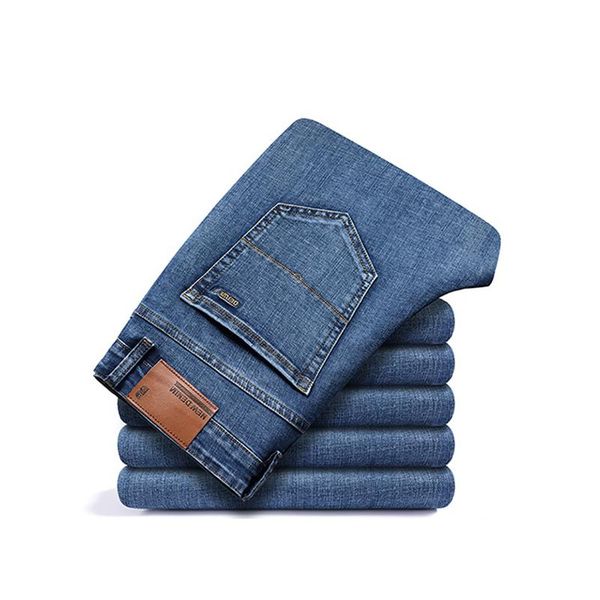 men's jeans 2021 autumn winter brand fitted straight denim classic style embroidered young mid-high waist casual, Blue
men's jeans 2021 autumn winter brand fitted straight denim classic style embroidered young mid-high waist casual, Blue